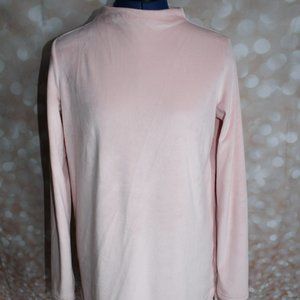 Lands' End Size XS High Neck Pink High/Low Pullover Sweater